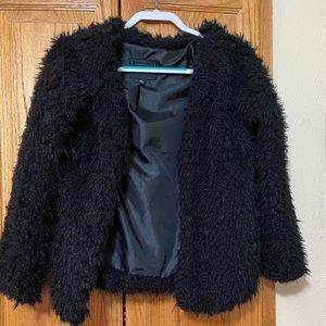 Fluffy Black Coat